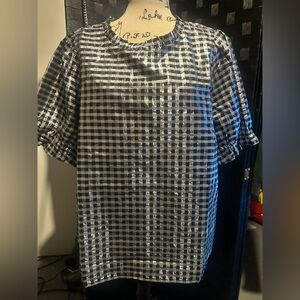 J crew Black and silver  Checkered Shirt